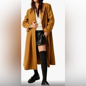 Free People Victoria Pleated Coat XS NWOT